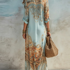 Marina | Mediterranean Shirt Maxi Dress
