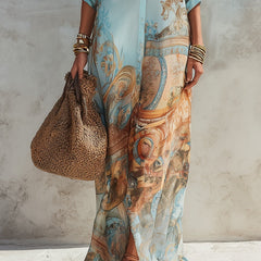 Marina | Mediterranean Shirt Maxi Dress