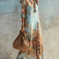 Marina | Mediterranean Shirt Maxi Dress