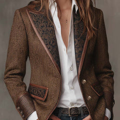 Herringbone Panel Blazer