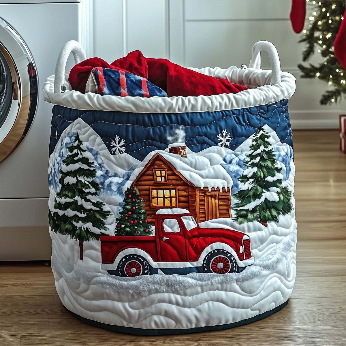Christmas Truck Laundry Basket
