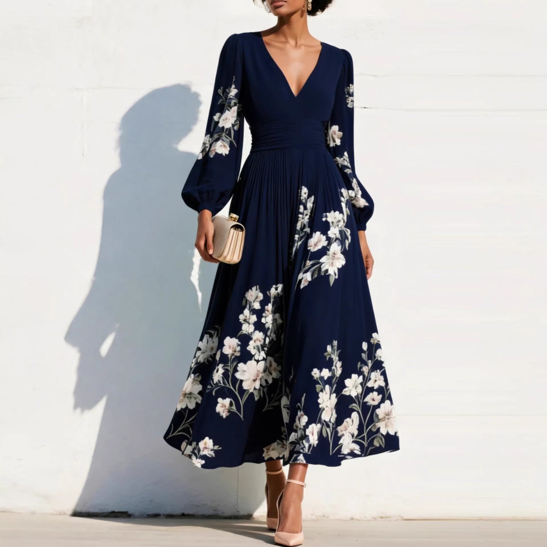 Nadine | Sweetheart-Neckline Midi Dress