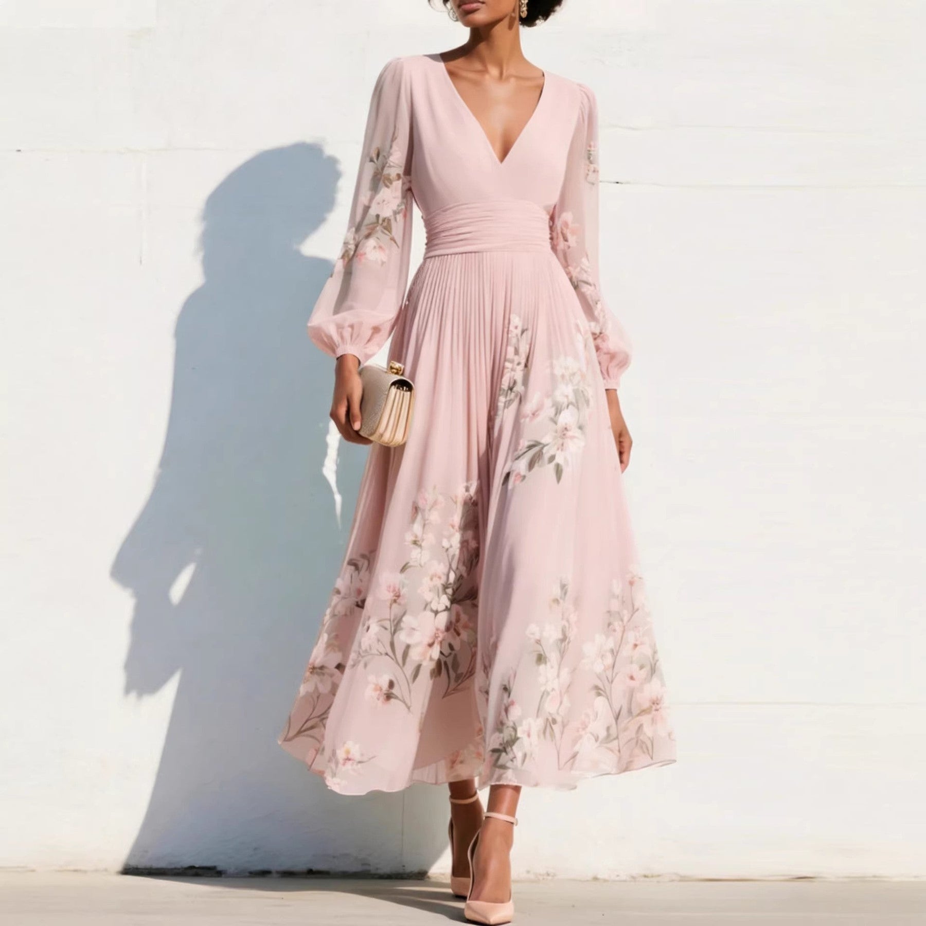 Nadine | Sweetheart-Neckline Midi Dress
