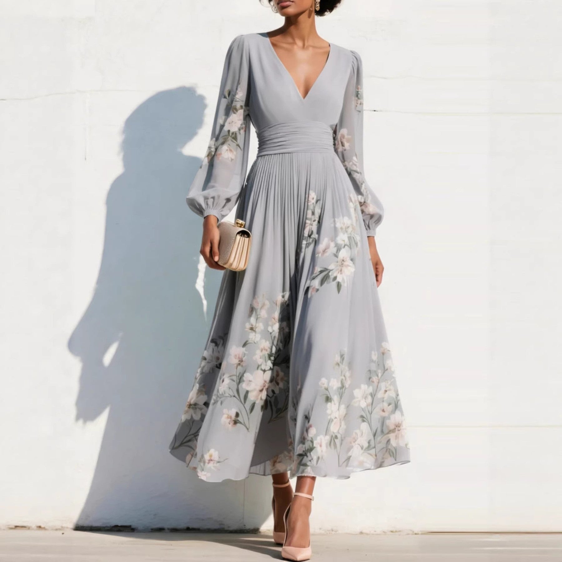 Nadine | Sweetheart-Neckline Midi Dress