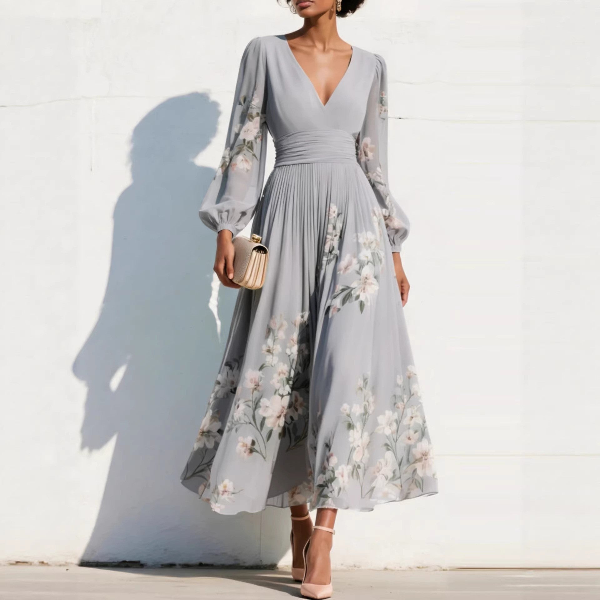 Nadine | Sweetheart-Neckline Midi Dress