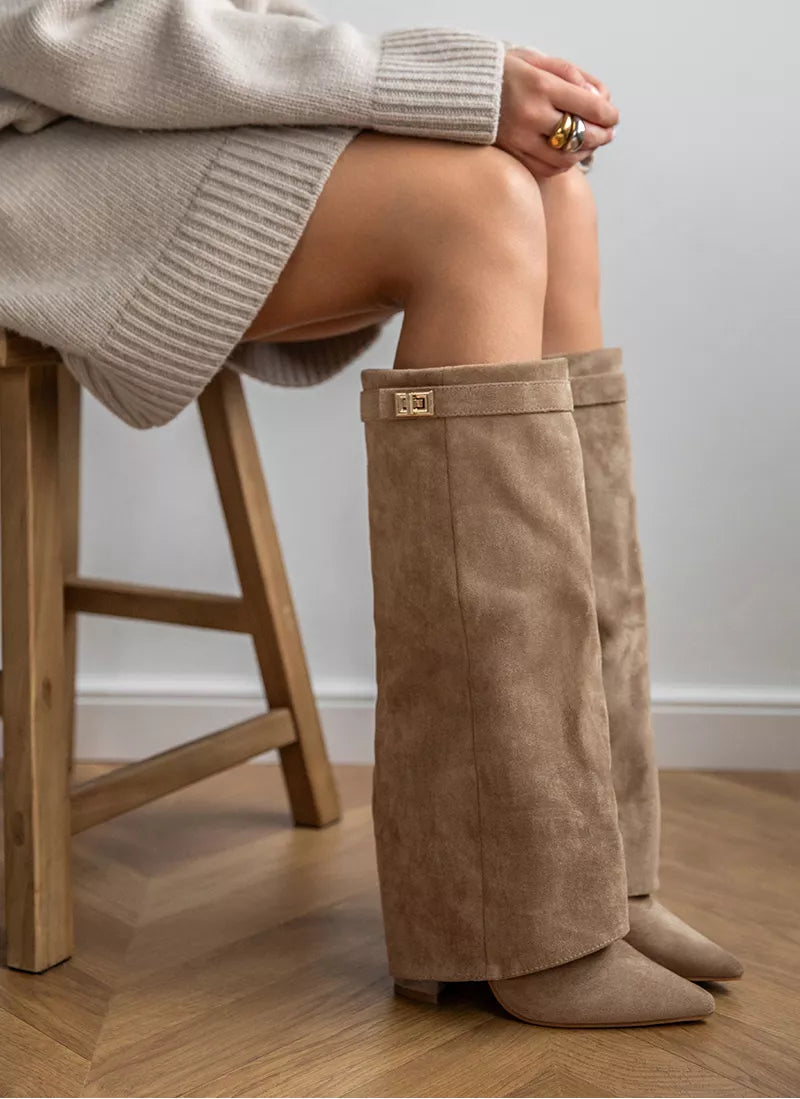 Alexandra | Khaki Tall Boots