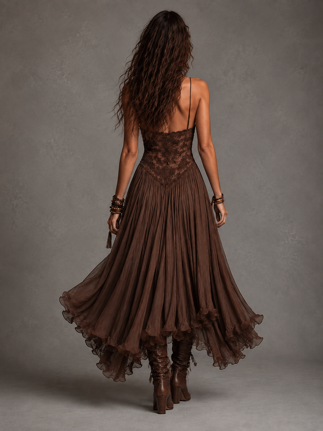 Embroidered lace bodice detail