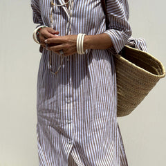 Sophia | Classic Striped Shirt Dress