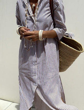 Sophia | Classic Striped Shirt Dress