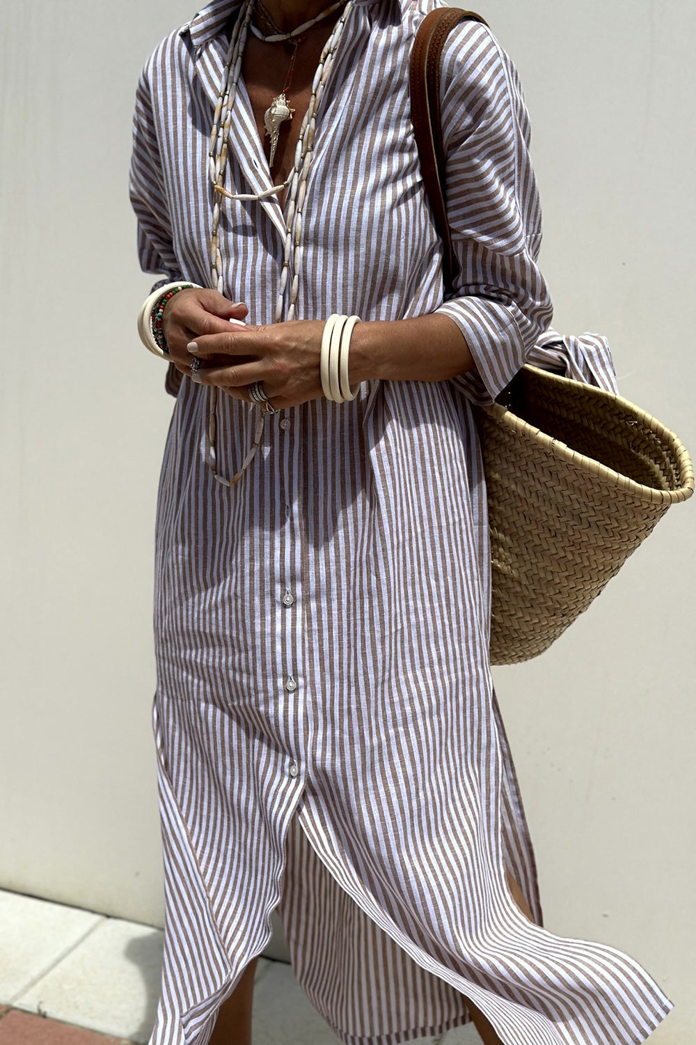 Sophia | Classic Striped Shirt Dress