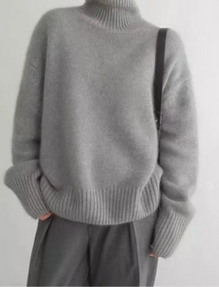 Turtleneck Dropped Shoulder Sweater