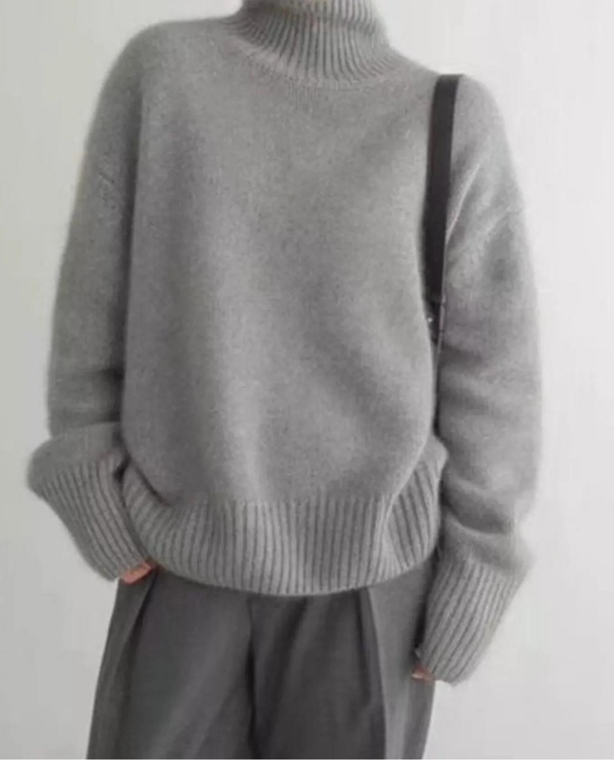 Turtleneck Dropped Shoulder Sweater