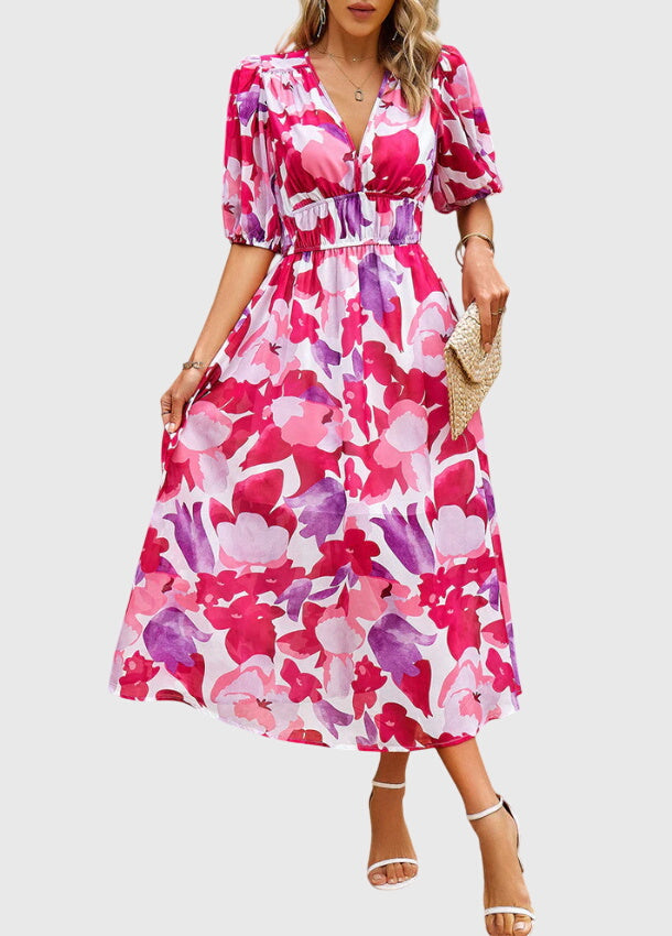 Flattering Floral Midi Dress