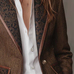 Herringbone Panel Blazer