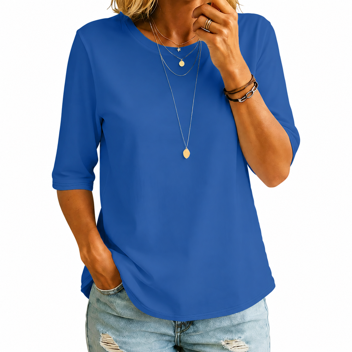 Comfort Coverage Tee in royal blue