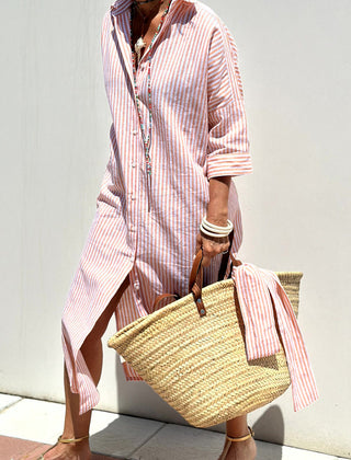 Sophia | Classic Striped Shirt Dress