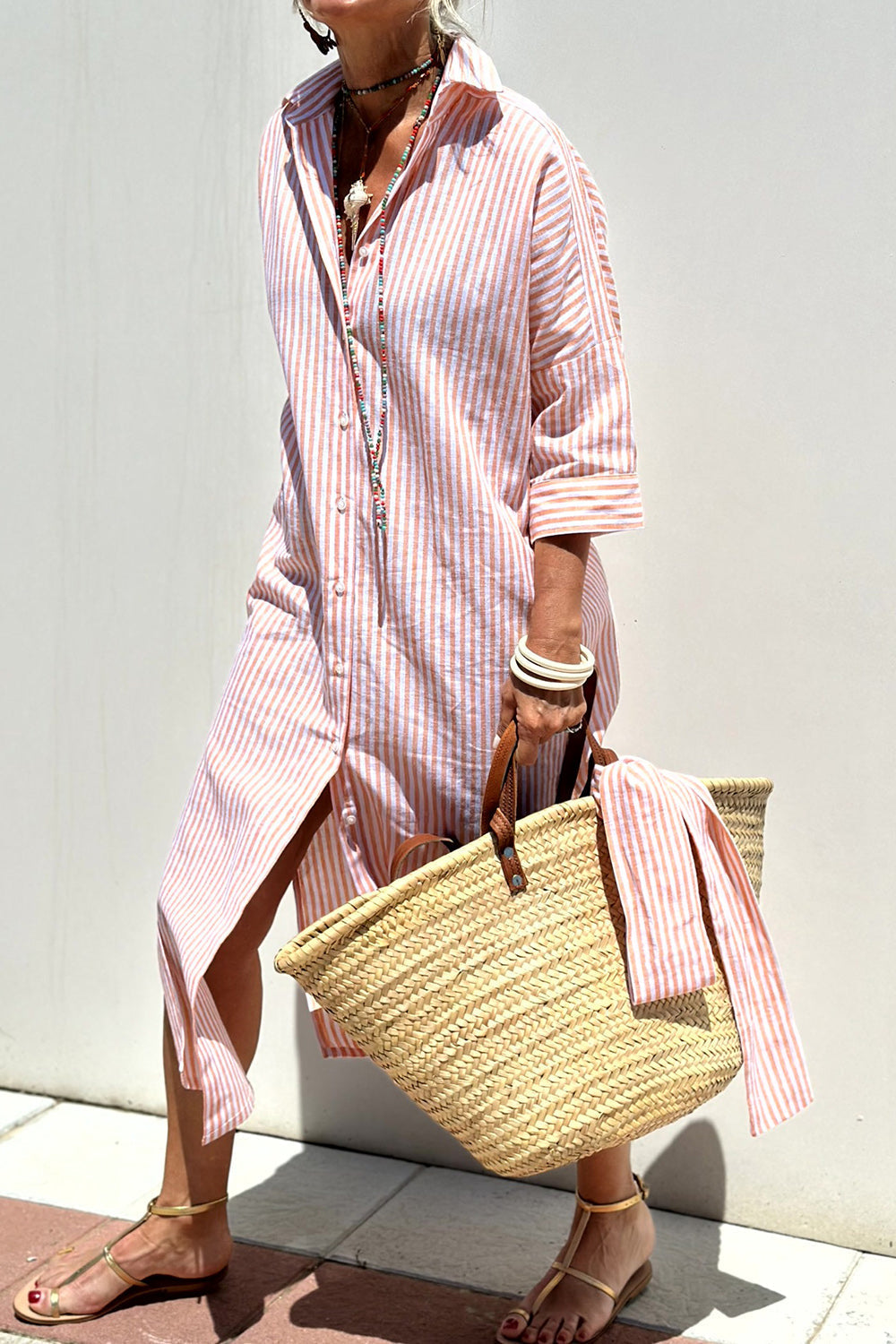 Sophia | Classic Striped Shirt Dress