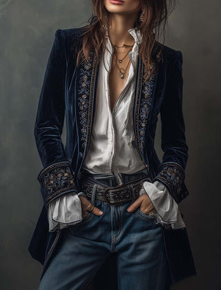 Embroidered Longline Jacket