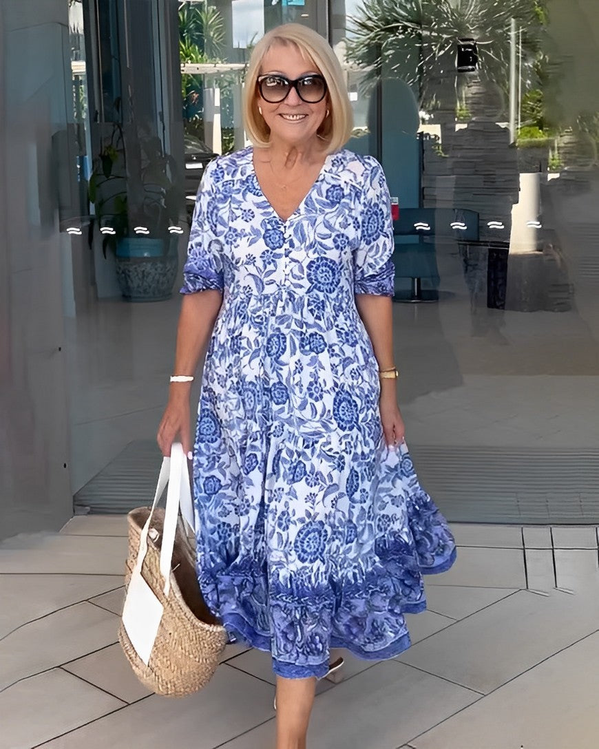 Keisha | Stylish Floral Dress with Sweetheart Neckline