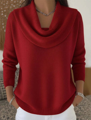 Barbara cowl neck sweater in red