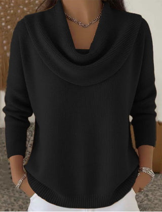 Barbara cowl neck sweater in black