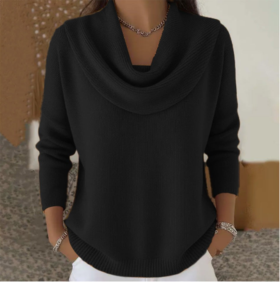 Barbara cowl neck sweater in black