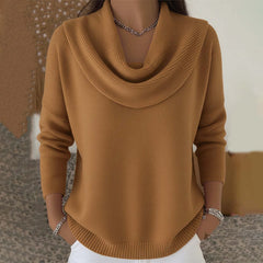 Barbara cowl neck sweater in brown
