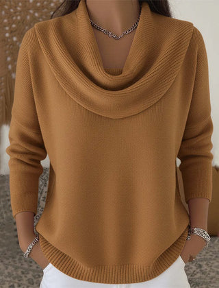 Barbara cowl neck sweater in brown