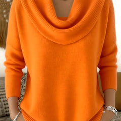 Barbara cowl neck sweater in orange