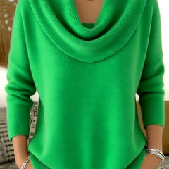 Barbara cowl neck sweater in light green