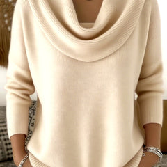 Barbara cowl neck sweater in beige
