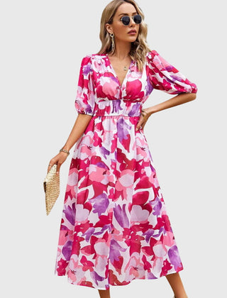 Flattering Floral Midi Dress