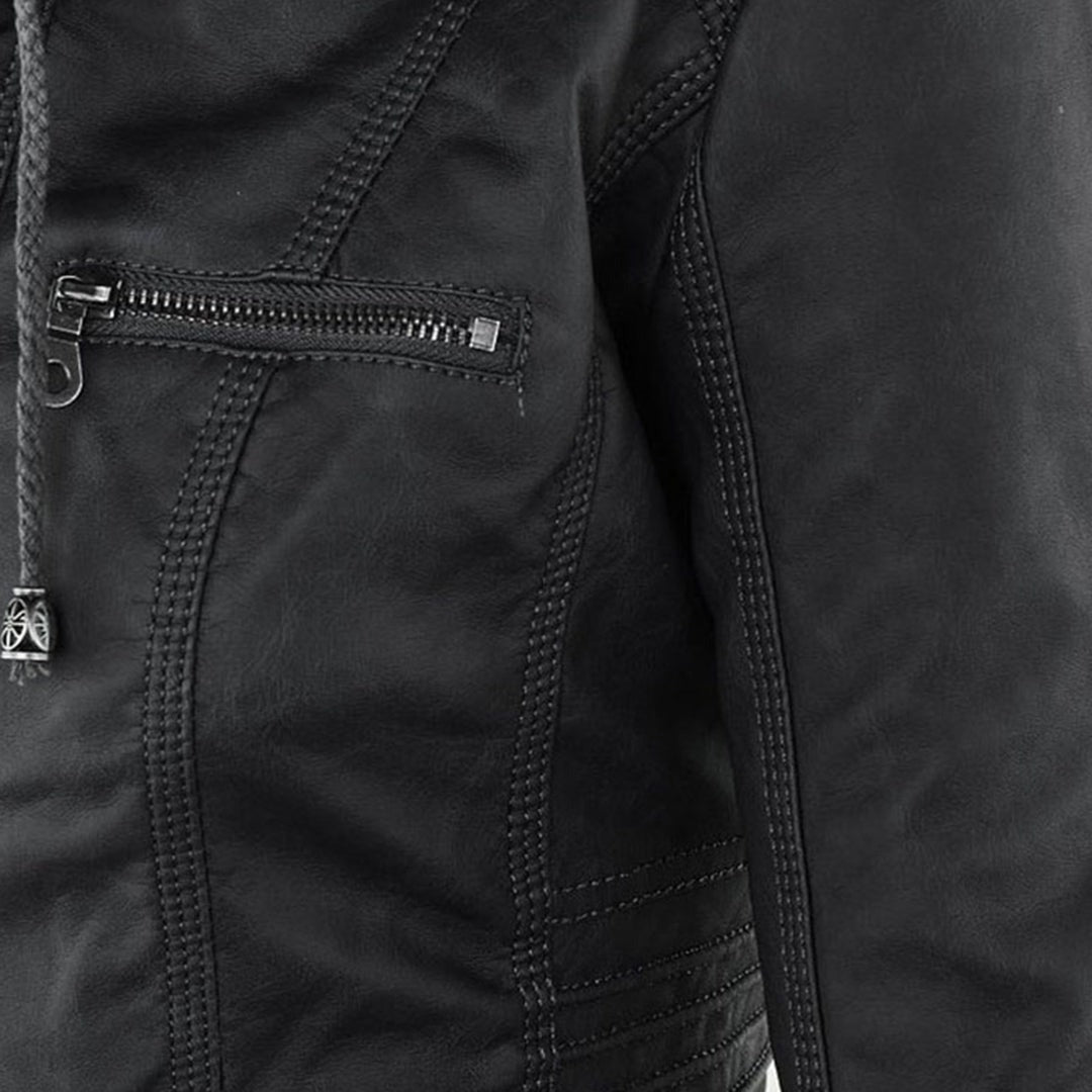 Callista hooded moto jacket