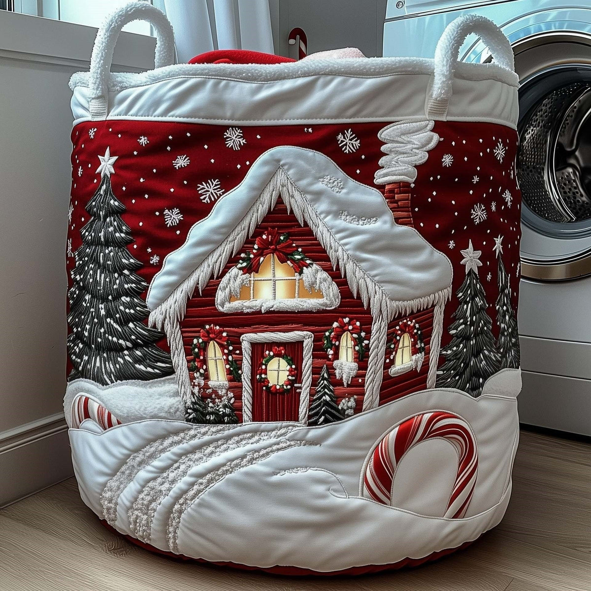 Christmas Cabin Laundry Basket