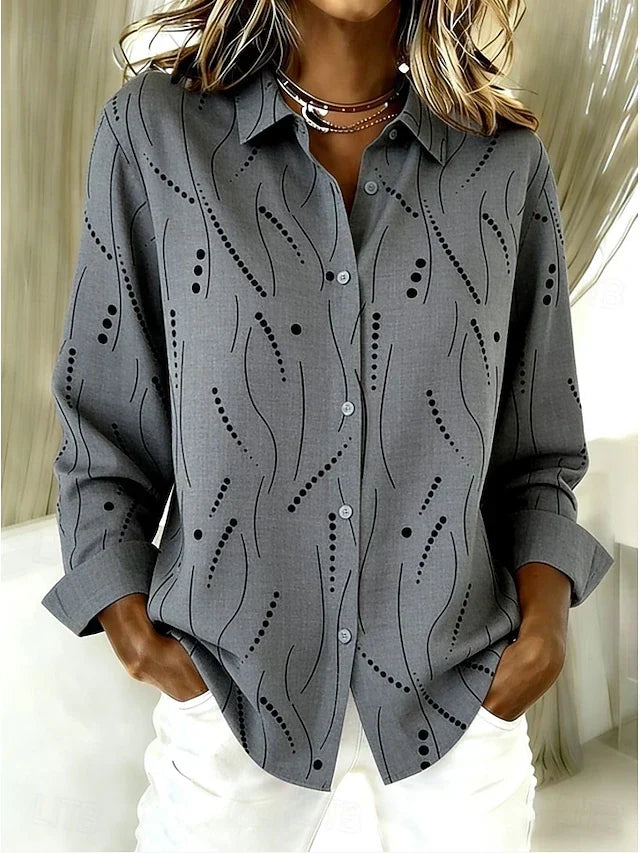Casual Dotted Line Pattern Blouse