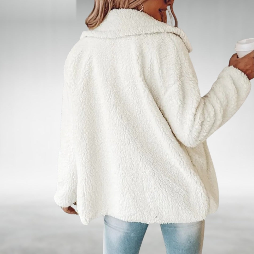 Lori teddy coat, back view