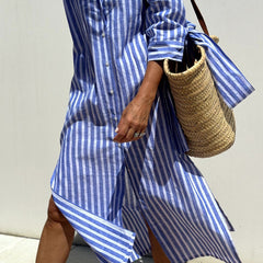 Sophia | Classic Striped Shirt Dress