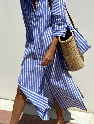 Sophia | Classic Striped Shirt Dress