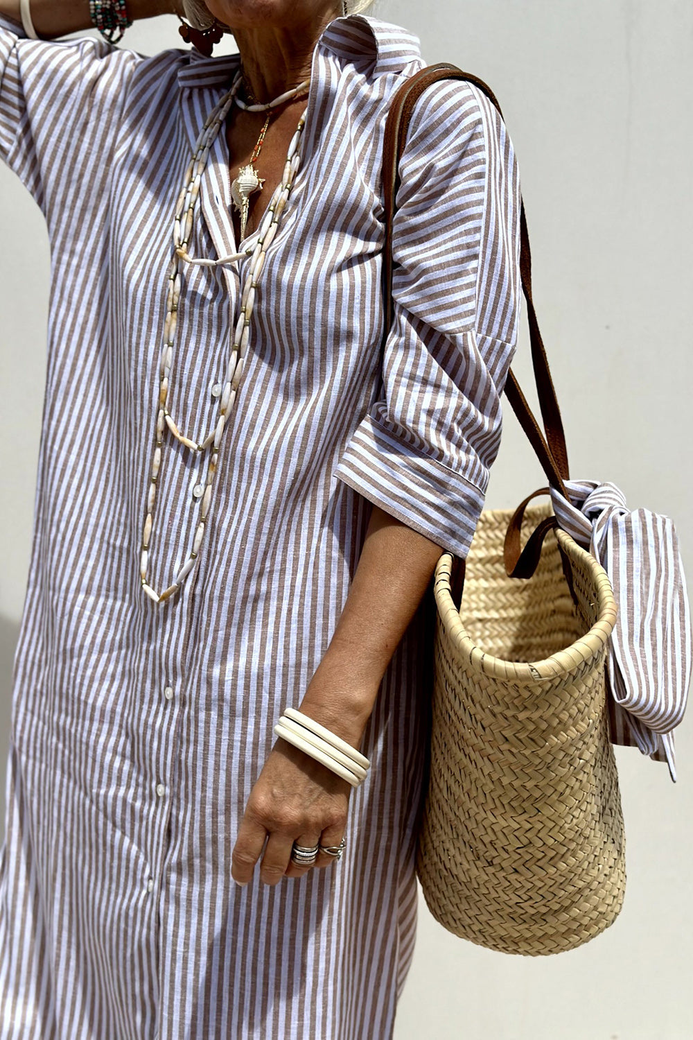 Sophia | Classic Striped Shirt Dress