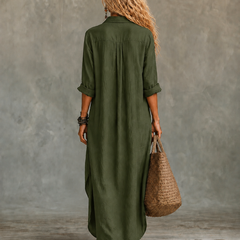Collar and button detail on maxi dress