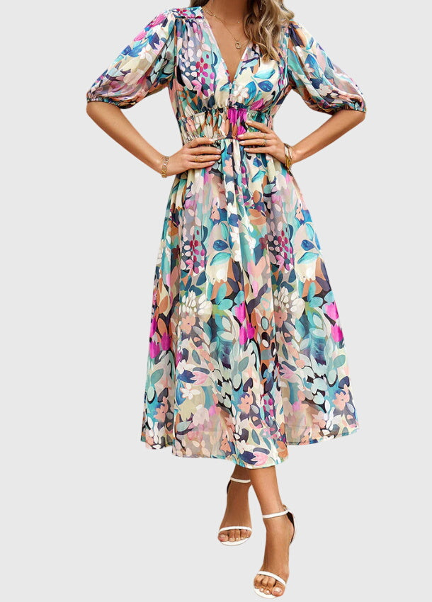 Flattering Floral Midi Dress