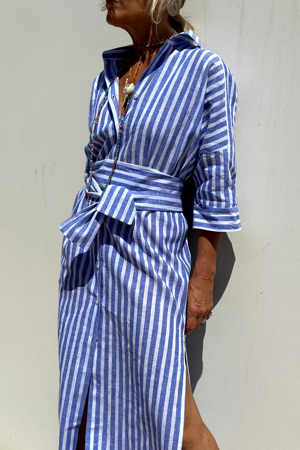 Sophia | Classic Striped Shirt Dress