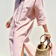 Sophia | Classic Striped Shirt Dress