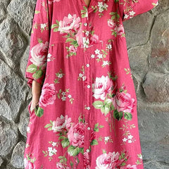 Maddie | Floral Art Shirt Dress