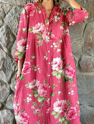 Maddie | Floral Art Shirt Dress