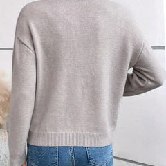 Chic Lace-Collar Sweater with a Cashmere-Like Feel