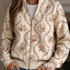 Delicate Floral Vine Cream Print