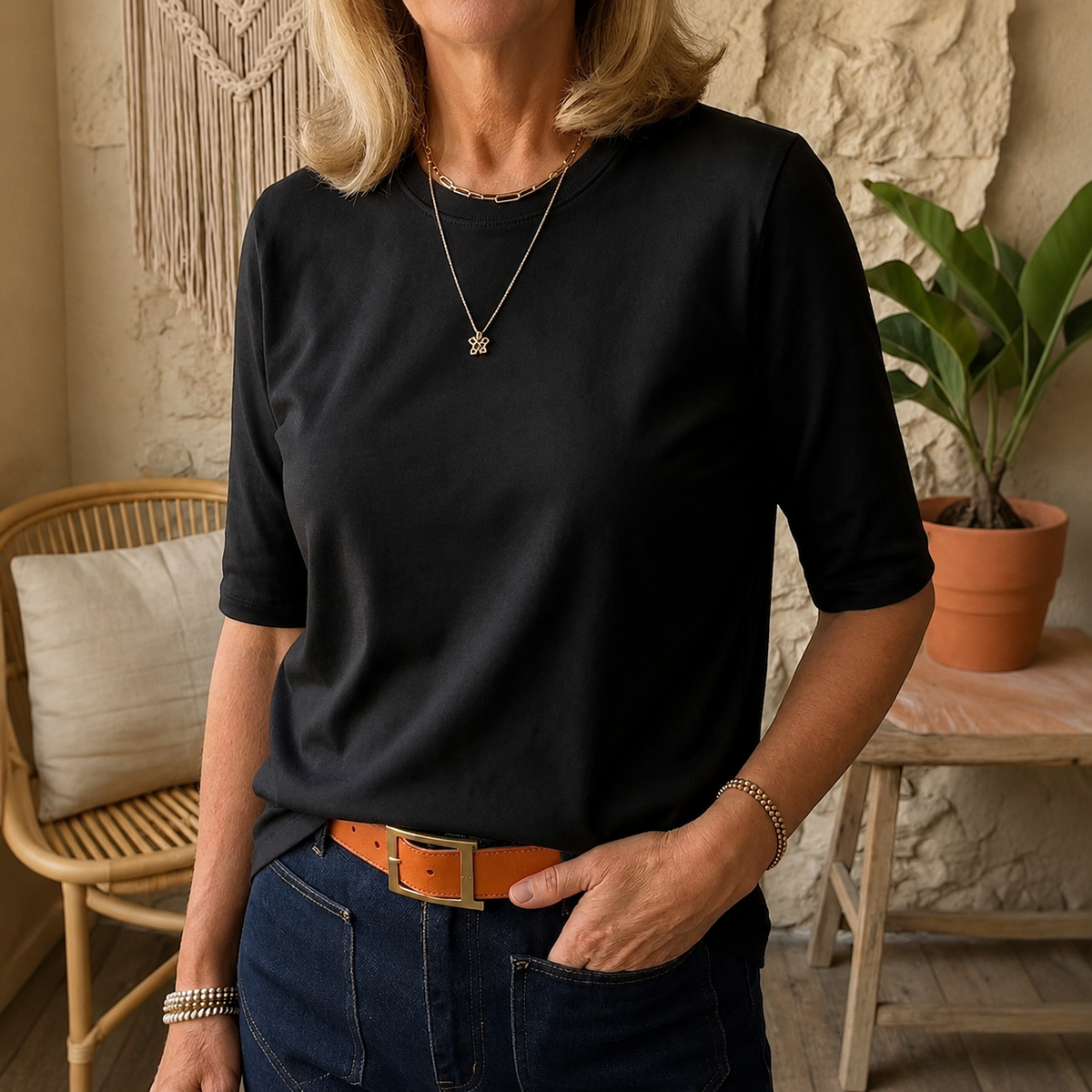 Comfort Coverage Tee in black