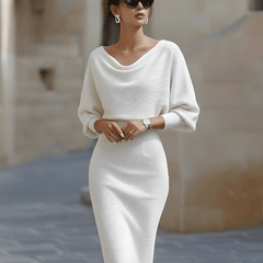 Draped Batwing-Sleeve Dress for Women