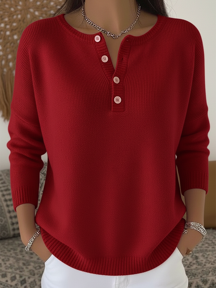 Monica | Classic Button Knit Sweater